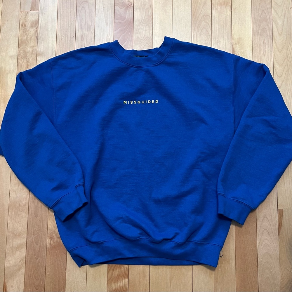 Missguided Vibrant Blue Crewneck Sweater
